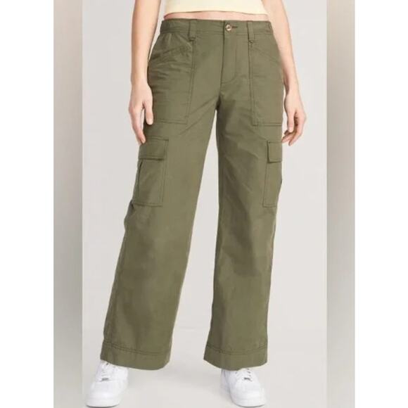 Old Navy Women's Wide‎ Leg Alpine Tundra Cargo Pants Size Large - Picture 1 of 9
